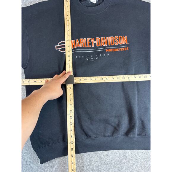 Vtg 90s Harley Davidson Sweatshirt Mens 2XL Black Hal's Milwaukee Wisconsin USA - Picture 4 of 6